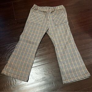 Zara Kids Brown and Black Checkered Flared Y2K Style Pants